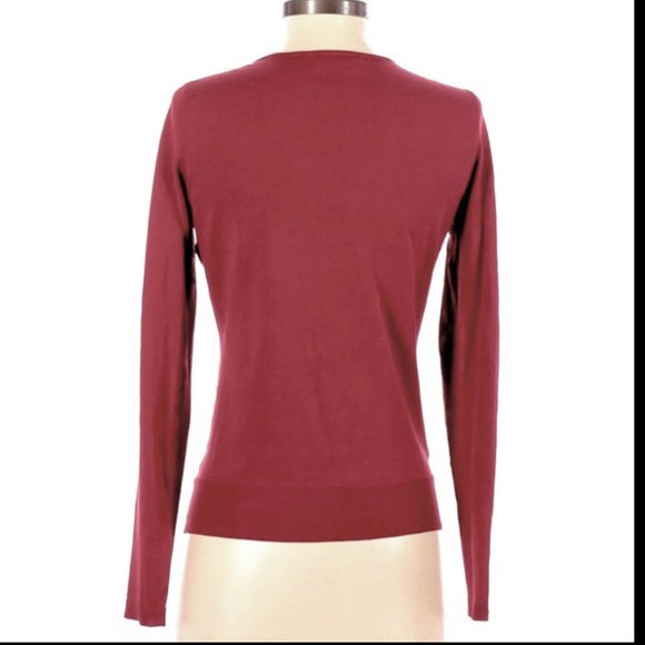 ANN TAYLOR Women’s Silk-Blend Cardigan Sweater size Small ~ Cranberry Red - Picture 2 of 7